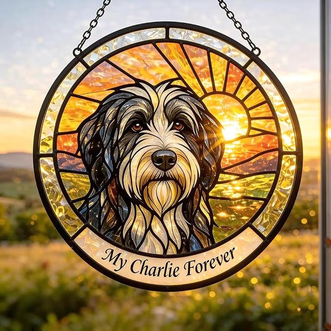 Personalized Pet Memorial Suncatcher Dog Cat, Pet Memorial Suncatcher, Custom Pet Loss Suncatcher, Gifts for Dog Lovers