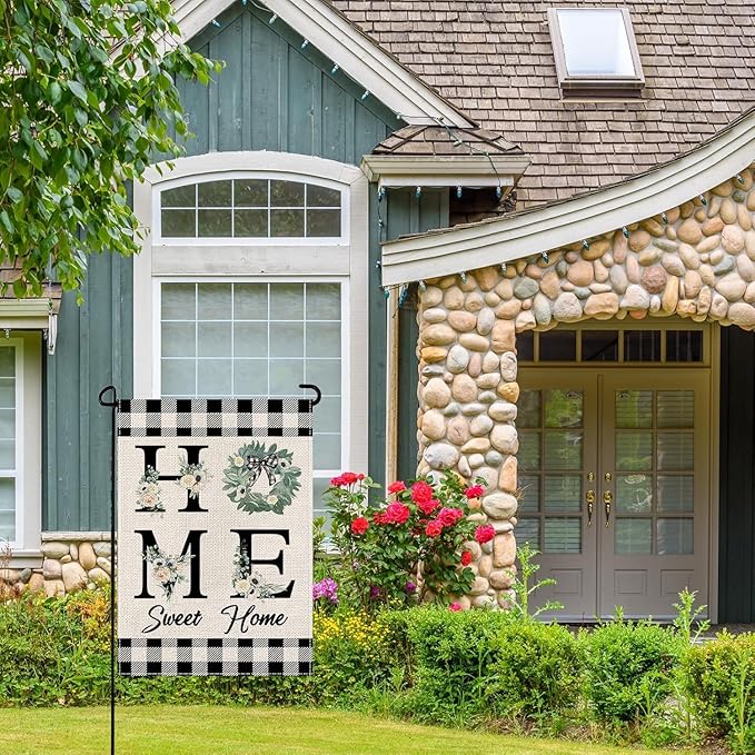 wyooxoo Spring Summer Flower Garden Flag 12x18 Inch Double Sided Vertical Welcome Garden Flag Outside Farmhouse Yard Outdoor Decoration (J)