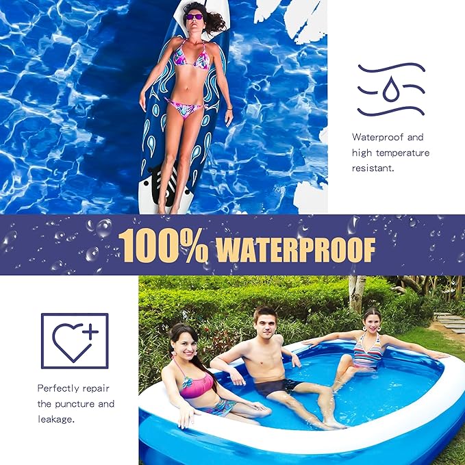 Breliter Inflatable Patch Repair Kit - Waterproof TPU Pool Repair Tape, Heavy Duty Repair Patch for Air Mattress, Bounce House, Inflatable Toys, Tent, Swimming Ring - 10 Packs of 6 x 6in, Round