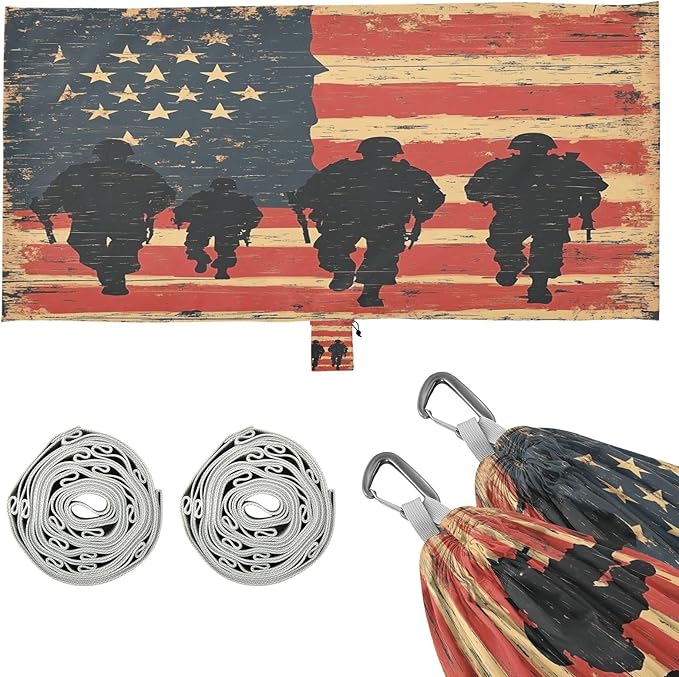 National Vietnam War Veterans Day Army Outdoor Hammock with Tree Straps Tree Hammock for Outside Beach Patio Garden