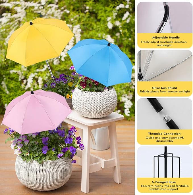 Plant Umbrellas for Outdoor Plants, Adjustable Plant Umbrellas for Potted Plants and Garden Beds, Provide Shade to ‌Defend Plants From Blazing Sun and Rain, Courtyard Balcony Plants Shade