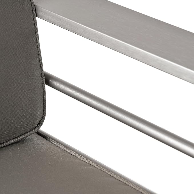 Christopher Knight Home Cape Coral Outdoor Aluminum Club Chairs with Side Table, Khaki / Silver
