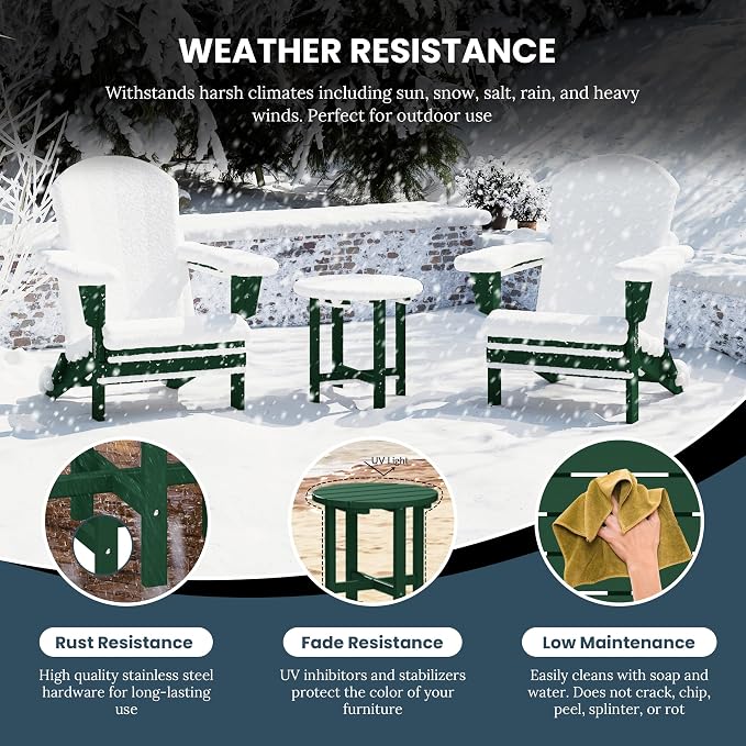 HDPE Altura Round 18" Side Table,Dark Green