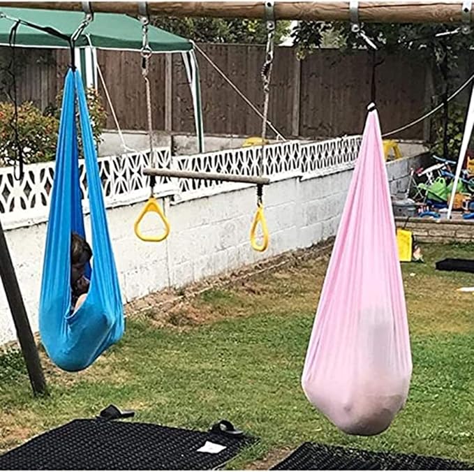 Elastic Therapy Swing Sensory Hammock for Child Kids Adult Autism ADHD and Aspergers Outdoor Indoor Up to 200kg (Color : Purple, Size : 150 x 280 cm)