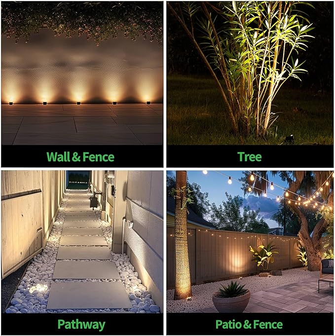Low Voltage LED Well Lights Outdoor, In-Ground Landscape Lights Warm White 3000K, 12V IP67 Waterproof 4" Shielded Top Aluminum ORB for Pathways & Yards, 10 Pack