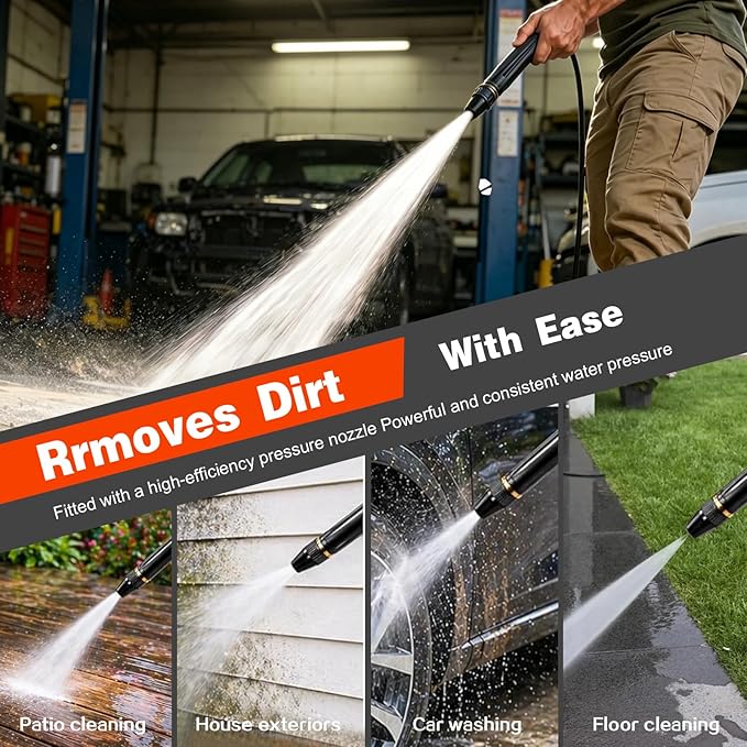 Home High-Pressure Car Wash Water Gun with Booster Nozzle,Home High-Pressure Car Wash Water Gun with Booster Nozzle and Hose, for Watering Plants and Vegetables, and Car Washing