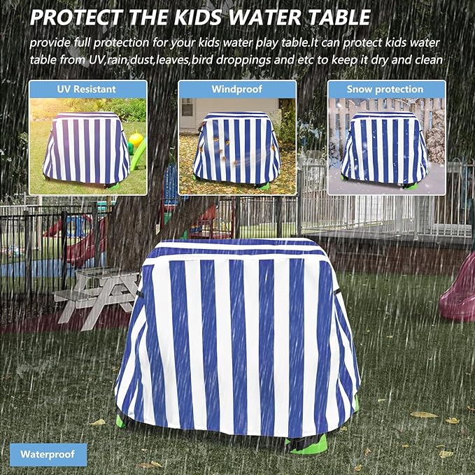 Kids Water Table Cover, Outdoor Heavy Duty Durable Waterproof Dustproof Anti-UV Kids Water Play Table Cover, Compatible with Step2 Rain Showers Splash Pond, Purple