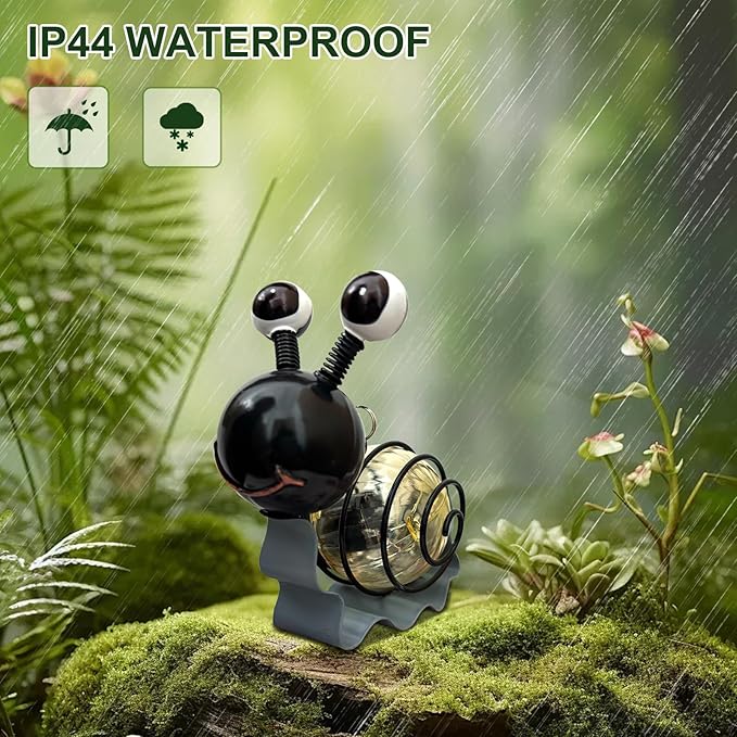 EVOLUX Solar Outdoor Snail Lights for Garden - Outdoor Statues Figurine Lights for Lawn, Patio, Balcony, Yard Ornament Cut Housewarming Gifts(2 pcs)