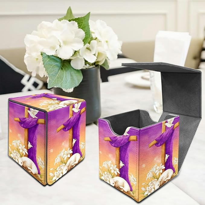 Goat Pigeon Card Deck Box for MTG, Personalized Card Storage Case Fits 120+ Sleeved Cards, Premium Leather TCG Box with Strong Magnetic Closure for Magic, CCG, PTCG, Baseball Cards