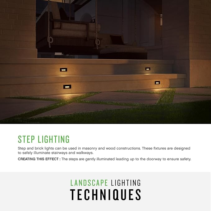 Hinkley Landscape Lighting Taper 1563SB Horizontal 12v Step Light, Low-Voltage, Recessed Mount, Integrated LED, Satin Black