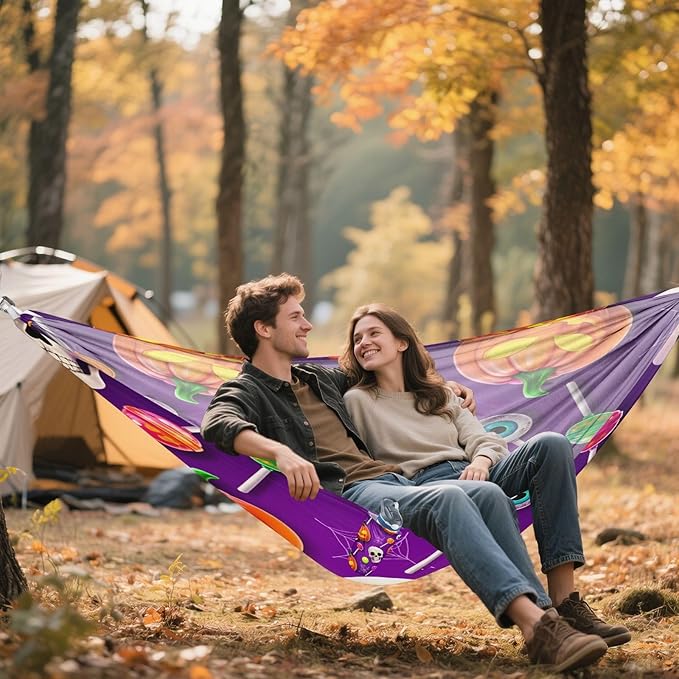 Hammocks for Outside Halloween Elements Camping Hammock Portable Hammocks with Tree Straps and Carry Bag Camping Accessories for Hiking Beach Outdoor