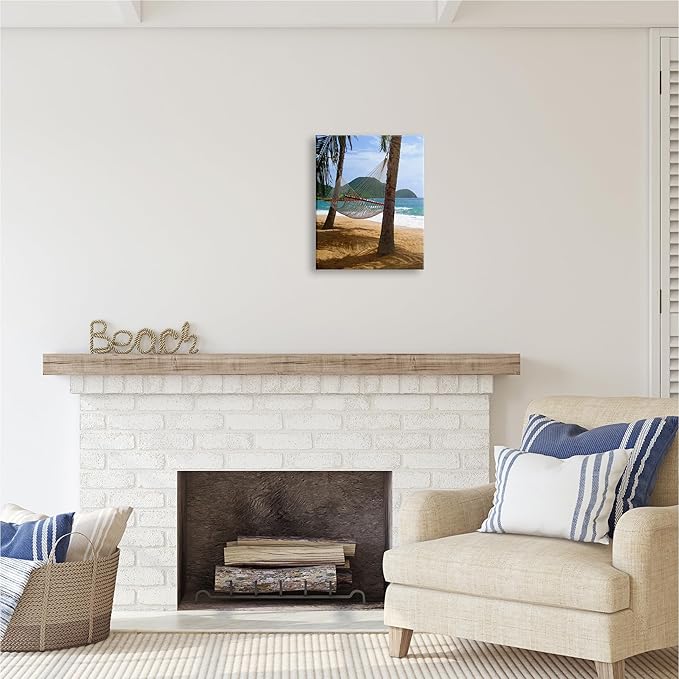 Stupell Industries Hammock on Palm Trees Canvas Wall Art Design by Noah Bay
