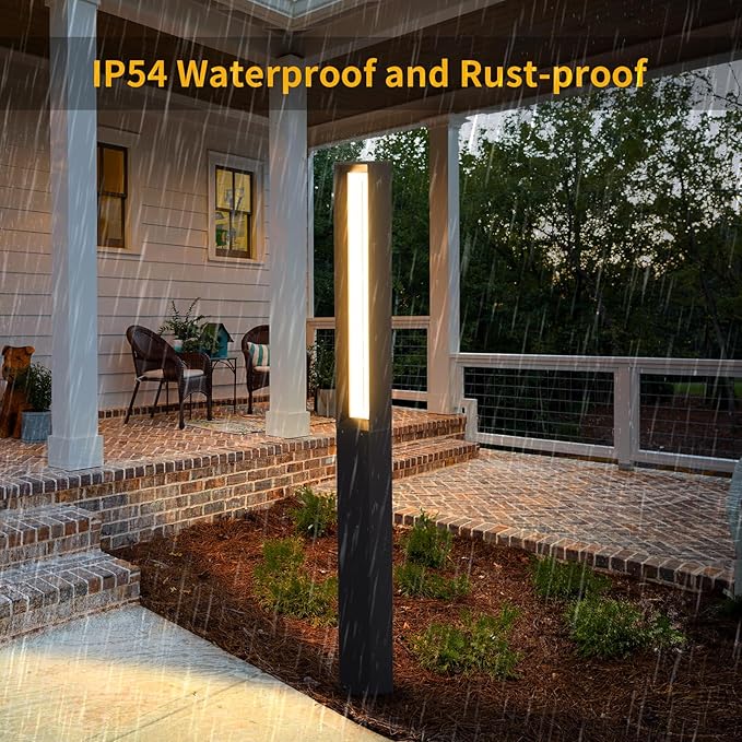 Landscape Path Light, 71" Modern Outdoor LED Pathway Lights, IP65 Waterproof Bollard Lighting for Yard, Driveway, Lawn, Courtyard & Garden Decoration