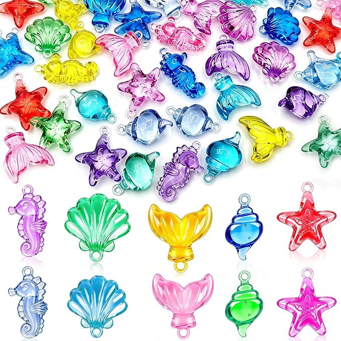 70 PCS Seashells Ocean Sensory Bin Filler, Mini Resin Animal Figures | Mini Resin Seashell Diving Gems Vase Fillers for Fish Aquarium Fairy Garden Table Decorations