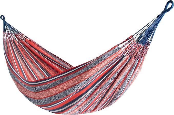 Vivere Latin Hammock Collection – Vibrant 100% Cotton Double Hammock, Supports 2 Adults - 450 lb Capacity (Libertas)
