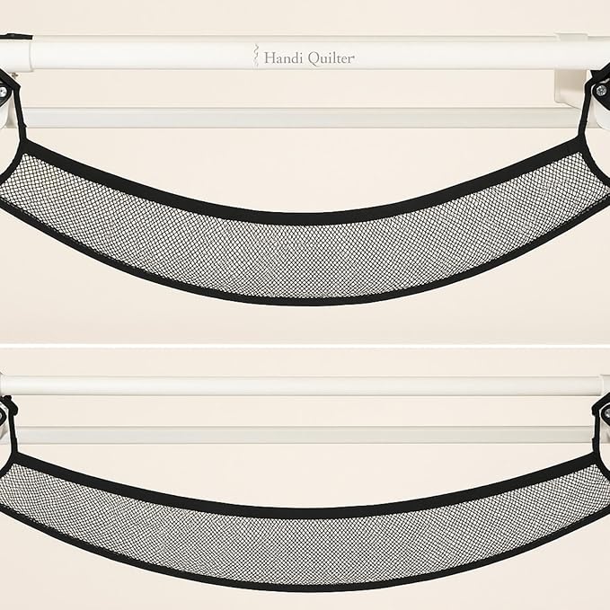 SATINIOR Extra Long Hammock Storage Net with Elastic Hooks Black Stretchy Mesh Gear Protection Storage Net for Long Arm Quilting Machine Hammock Accessories