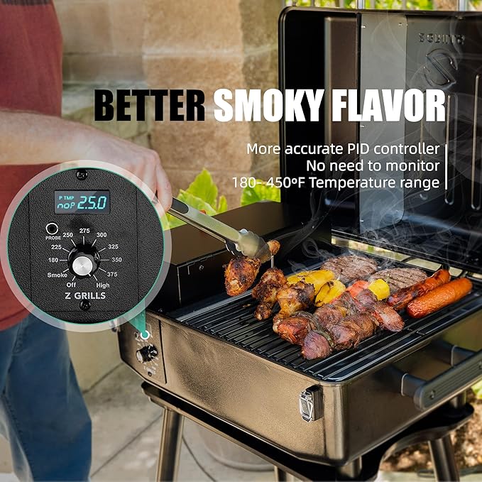 Z GRILLS 2026 200A Pellet Grill & Smoker - 202 sq.in Compact Wood Pellet BBQ with PID 3.0 Precision Control, Auto Feed System, Portable Small-Space Grill for Camping & Backyard Cooking