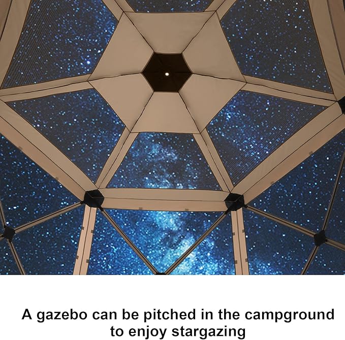 COBIZI 12x12 FT Pop Up Canopy Extendable Tent, Gazebos On Clearance with Removable Roof, Screened in Gazebo with sidewalls, Screen Tents Portable carpas para Patio for Outdoor Camping,Backyard,Khaki