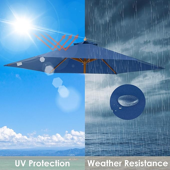 Yescom Patio Umbrella Replacement Outdoor Canopy Beach Backyard Market Table Top Cover