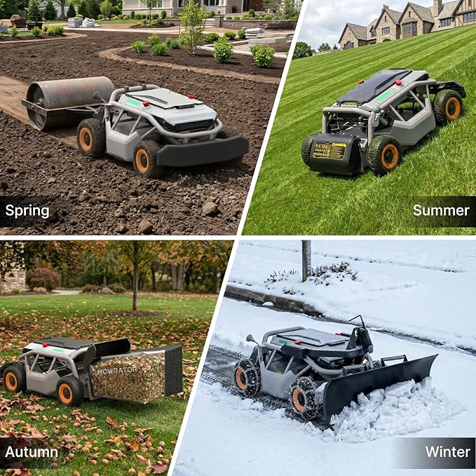 Mowrator S1 4WD 18Ah Remote Control Lawn Mower, All-Season Yard Care, 75% (37°) Slope Climbing, 21" Cutting Width, 1.5–4.3" Adjustable Cutting Height, Up to 1.12 Acres