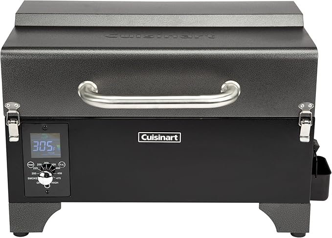 Cuisinart 8-in-1 Portable Wood Pellet Grill and Smoker, Compact for RV, Tailgates, Camping, and Backyard Cooking, Smoky Flavor, Versatile Meat Smoker