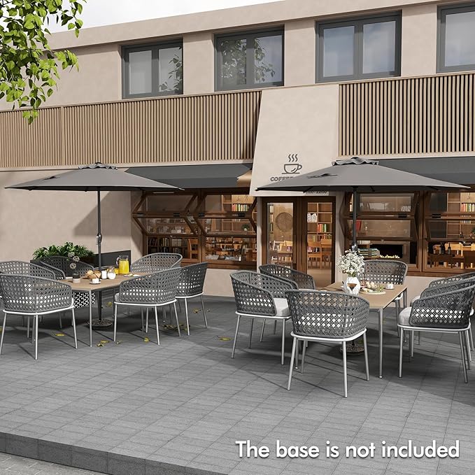 Tangkula 8.5 FT Outdoor Patio Umbrella, Modern Table Umbrella with 8 Heavy Duty Ribs, Vented Top & Crank Handle, Sun-proof Canopy, Market Umbrella for Patio, Garden, Poolside (Grey)