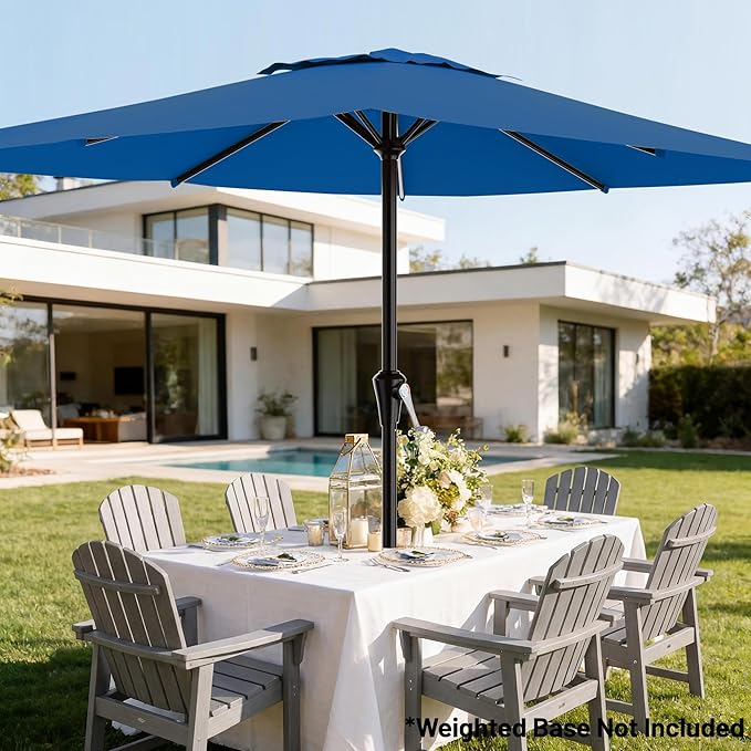 AreShark 8' x 10' Rectangle Patio Umbrellas for Outdoor, Outdoor Table Umbrella, Large Outdoor Patio Umbrellas with 8 Sturdy Ribs for Pool, Garden, Market (Royal Blue)