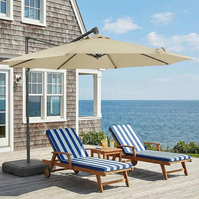 COWVIE Umbrella Canopy Replacement for 8 Ribs Patio Umbrella, Outdoor Table Parasol Replacement for Yard, Canopy Only