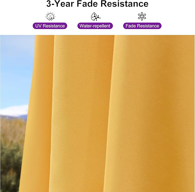 PURPLE LEAF 8' X 8' Patio Umbrella with Base for Pool 7' High Offset Outdoor Cantilever Umbrella Swimming Pool Umbrella with 360°Rotation for Poolside Yellow