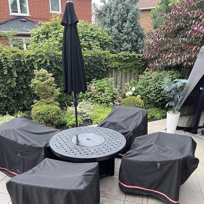 Turtle Life Patio Chair Cover, Heavy Duty Durable Waterproof Outdoor Lawn Armchair Deep Single Sofa Cover, Anti-Fading Cover for Chair, Black, 35" W x 38" D x 30" H, 2 Pack