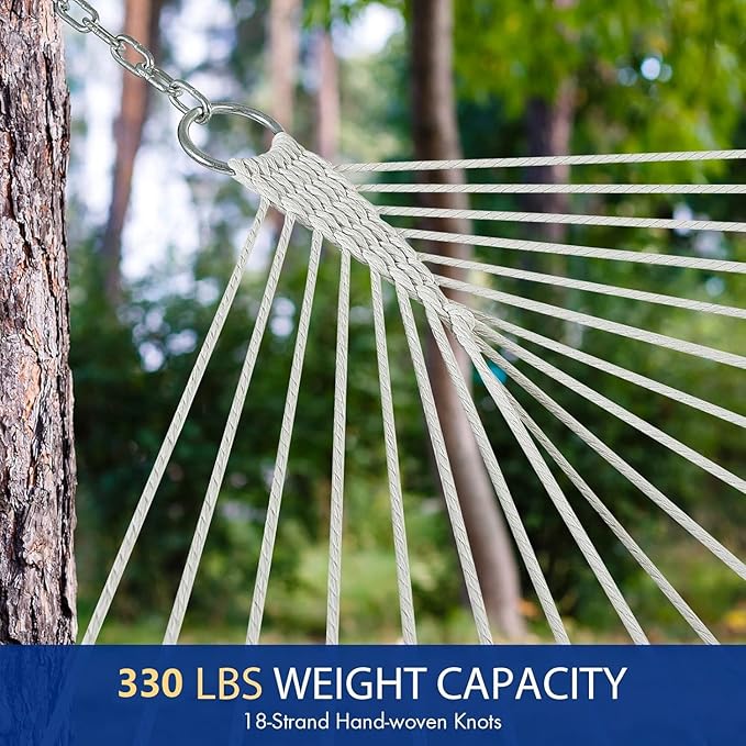 Goplus 10.5 FT Hammock, Quilted 2 Person Hammock w/Detachable Pillow, 330LBS Capacity, Curved Hardwood Spreader Bar,Quick Dry Fabric, Portable Paddled Hammock Swing for Patio Yard Porch Indoor Outdoor