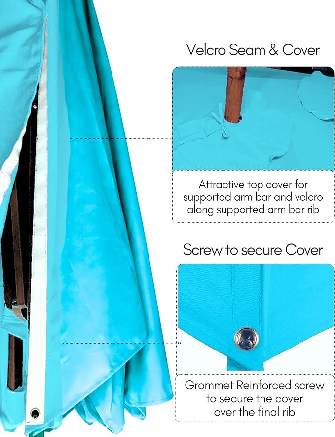 Formosa Covers Cantilever Umbrella Replacement Canopy TOP ONLY for 11 Foot 8 Rib Outdoor Patio Offset Umbrella Fabric Round Octagonal Top, Easy to Install, Rib Length 64" to 66"