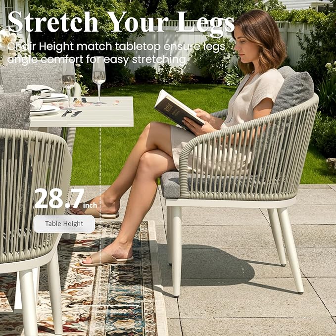 LayinSun 11 Pieces Outdoor Patio Dining Set, Aluminium Rectangular Dining Table and Wicker Rattan Chairs Set for Outside Backyard, Poolside