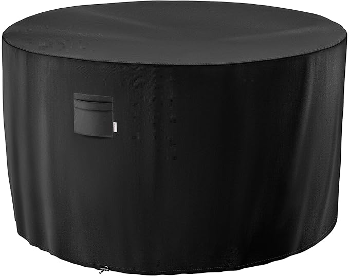 iBirdie Round Patio Furniture Cover 96 x 34 inch, 8 ft, Outdoor Waterproof and Weatherproof for Garden Table and Chairs, Heavy Duty 600D, fit 96, 95 Diameter
