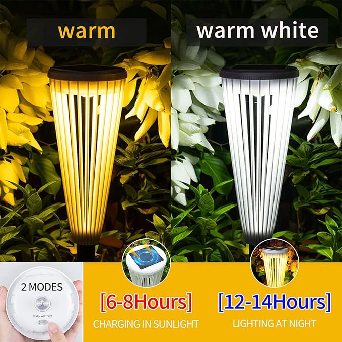 Hollow Solar Garden Lights Outdoor Landscape Courtyard Atmosphere Decorative Ground-Mounted Lawn Lights Solar Pathway Lights 6 Pack