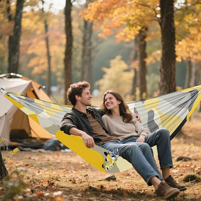 Camouflage Yellow 330lb Capacity Camping Hammock with Portabl Carry Bag Rope Hammock for Outside Camping Essentials hamacas para adultos con soporte