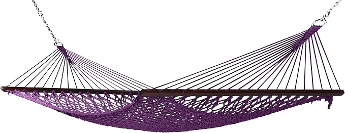 Rope Hammock and Tri Beam Stand (Purple Hammock and Black Stand)
