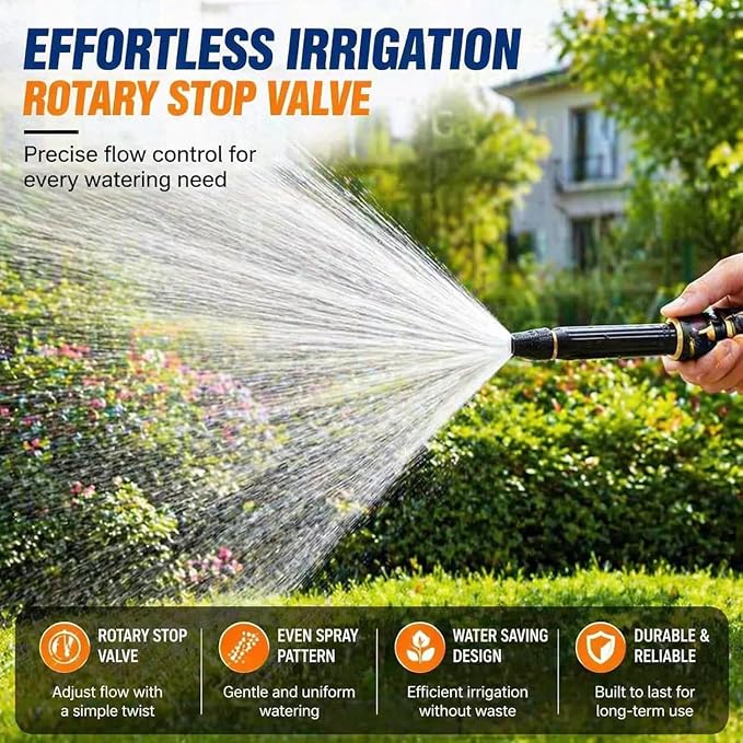 Home High-Pressure Car Wash Water Gun with Booster Nozzle, Home High-Pressure Car Wash Water Gun with Booster Nozzle and Hose, for Watering Plants and Vegetables, and Car Washing (2PCS)