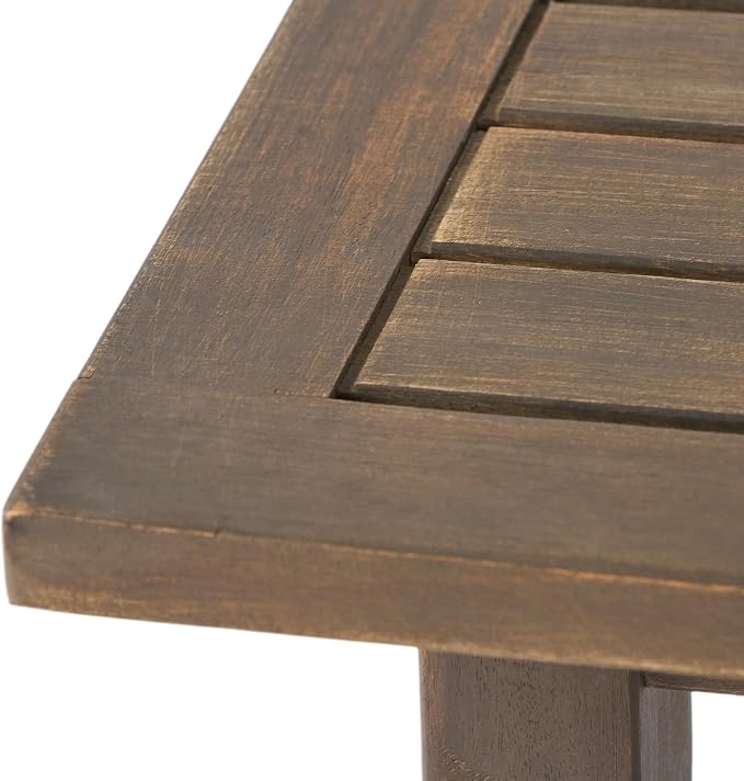 Merax Outdoor Acacia Wood Accent End Table Patio Coffeetable for Backyard,Garden,Poolside,Balcony