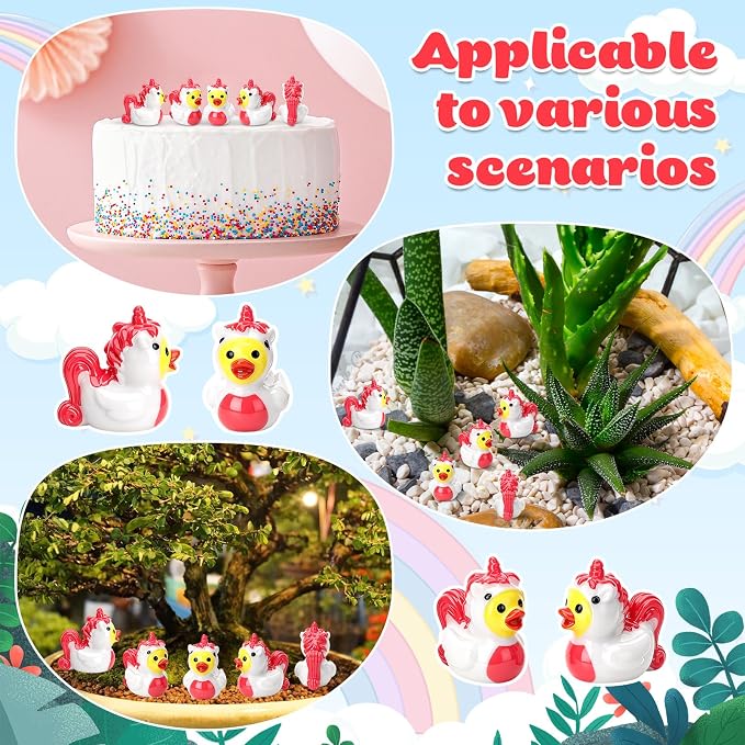 30 Pcs Unicorn Ducks, Mini Unicorn Resin Ducks Bulk, Fun Printed Toy Figures for Birthday Party Favors, Themed Decor, Kids Gift Collection (Unicorn)