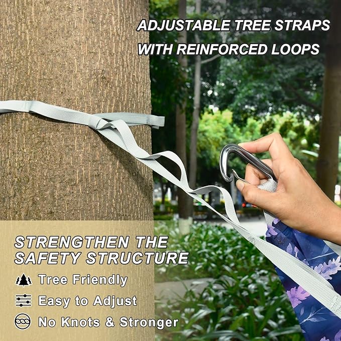 Camping Hammock Outdoor Hammocks for Outside Lavender Dark Beach Trees Portable Lightweight with Pockets Tree Straps Indoor
