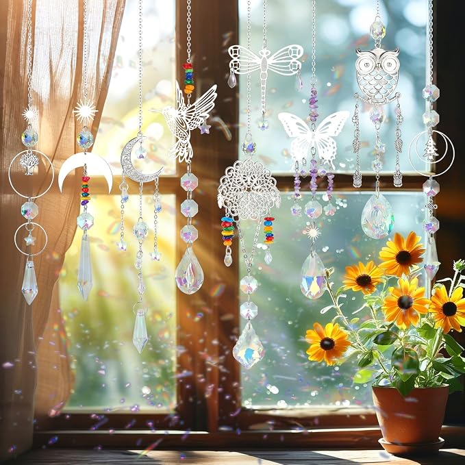 DIY Suncatcher Kit 460pcs Sun Catchers Supplies Arts and Crafts for Adults | Hanging Prism Sun Catcher with Crystals Ball Indoor Window Home Outdoor Garden Wedding Birthday Party Festival Decor Gifts