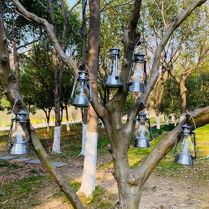 12 Pack Mini Lantern for Little Cowboy Centerpieces Tables Ideas Western Party Favor Decorations Wedding Decor Camping with 4inch Flickering LED Candle, Vintage Table Toppers Decorative