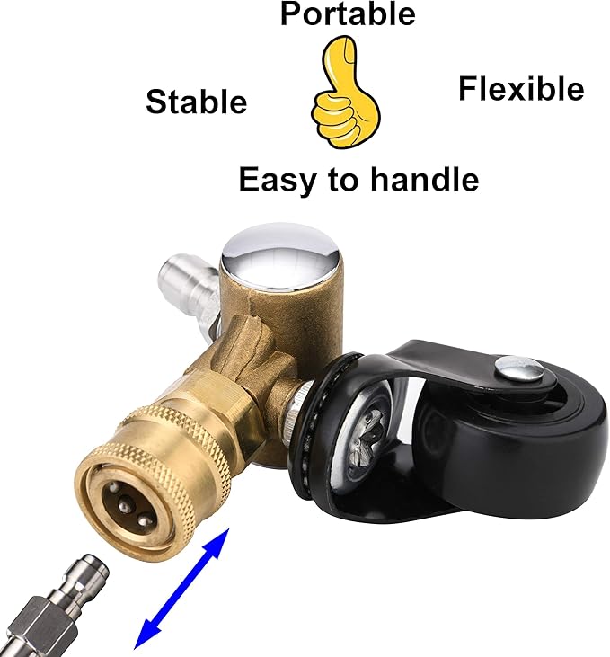 Tool Daily Undercarriage Cleaner Swivel Wheel for Pressure Washer, Underbody Car Wash, 1/4 Inch Quick Connector, 4000 PSI Black
