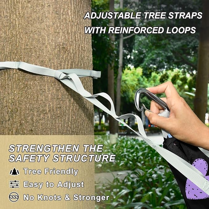 Camping Hammock Outdoor Hammocks for Outside Pink Leopard Cute Beach Trees Portable Lightweight with Pockets Tree Straps Indoor