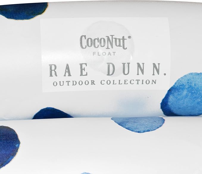 Rae Dunn x CocoNut Float Indigo Polka Dot Mini Pool - Live Love Float Theme - Inflatable Swimming Pool for Kids - Great Splash Pool for Backyard, Summer Parties & Swim Events