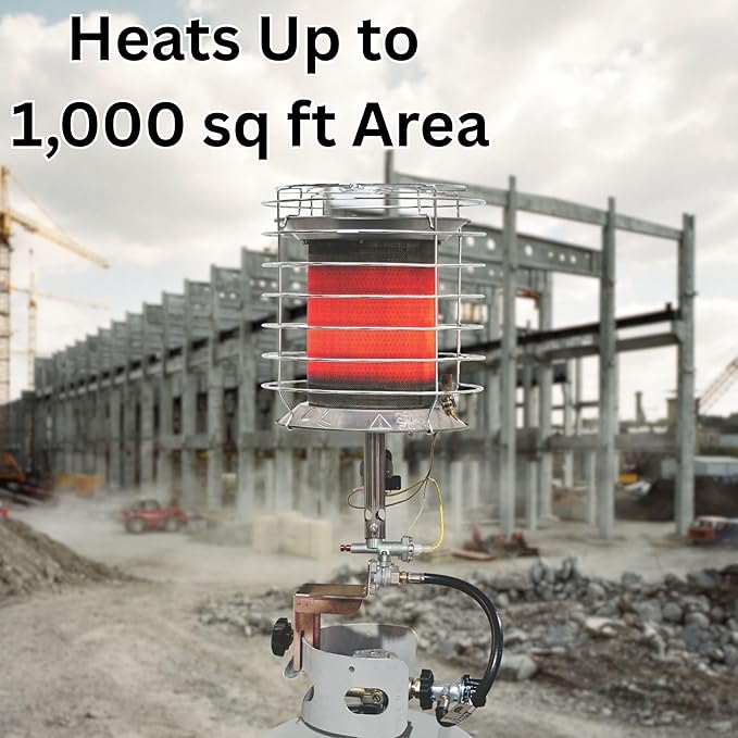 Dura Heat TT-360 Propane(LP) 360 Degree Tank Top Heater, Length: 8.9in, Width: 8.9in, Height: 20.24in,Silver