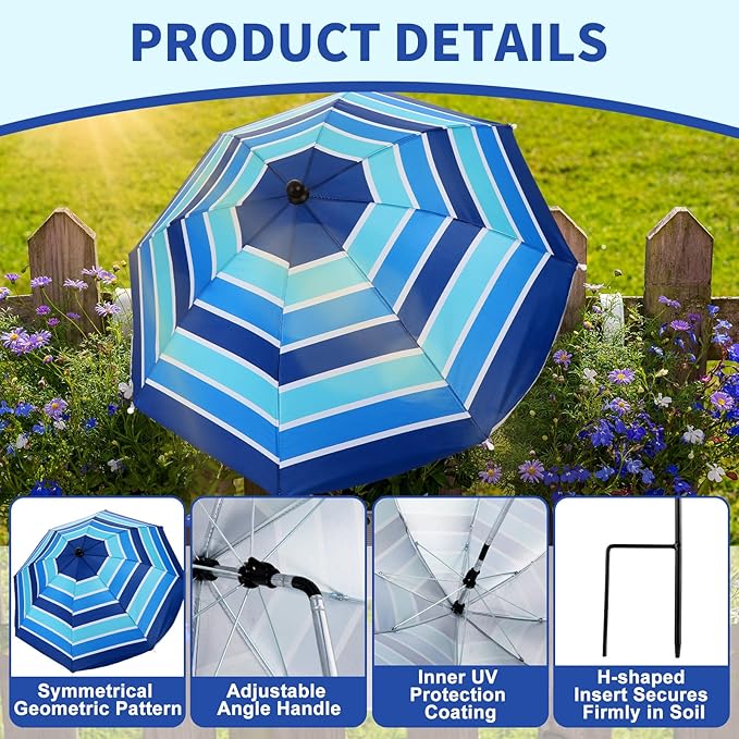 4 Pack Plant Umbrellas for Outdoor Plants 25" Larger Garden Umbrella Sun Shade with Adjustable Angle 40" Higher Sun Protection Cover Shade for Plants, Potted Flower,Garden Bed