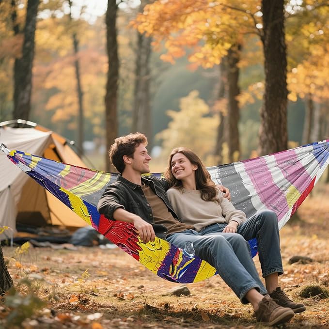 Animal Skin Pattern 330lb Capacity Outdoor Hammock with Tree Straps Backyard Hammock for Camping Travel Accessories amacas para patios con Base de adultos
