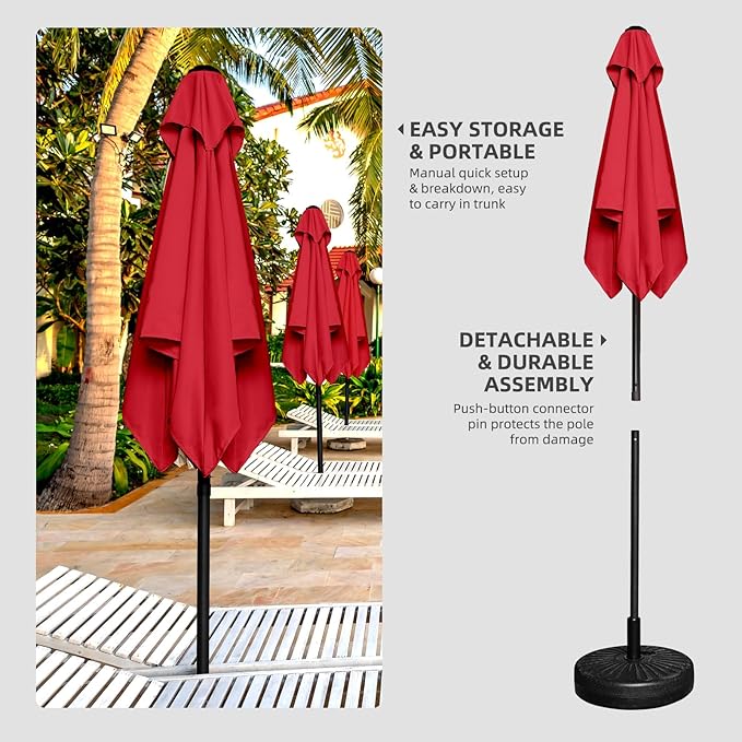 4.9ft Mini Square Patio Umbrella - UV 50+ Waterproof & Easy Setup | Outdoor Table Umbrella for Deck, Balcony, Garden, Lawn, Backyard, Market